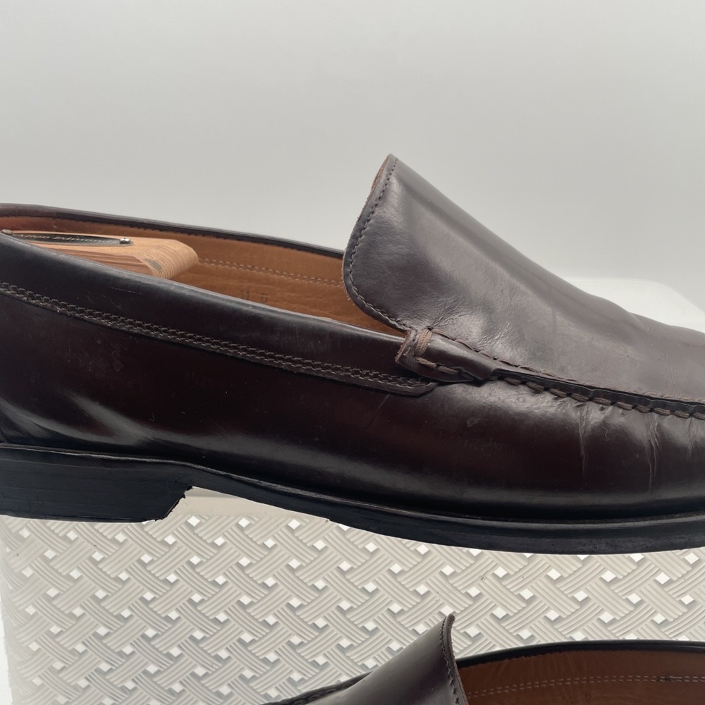 COACH Men's Leather Brown Burgundy Moc Toe Venetian Loafers US 11D Made in Italy - Picture 6 of 12